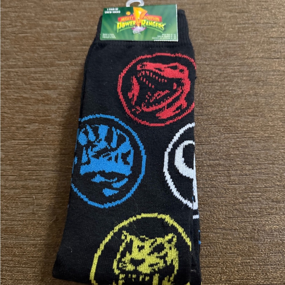 Power Rangers Themed Black Socks